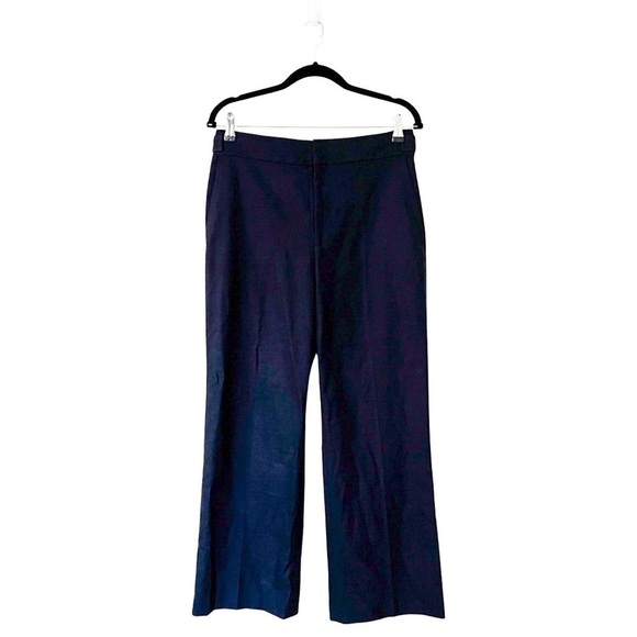 CLUB MONACO High Rise Wide Leg Navy Trousers Sz 6 - Picture 1 of 6